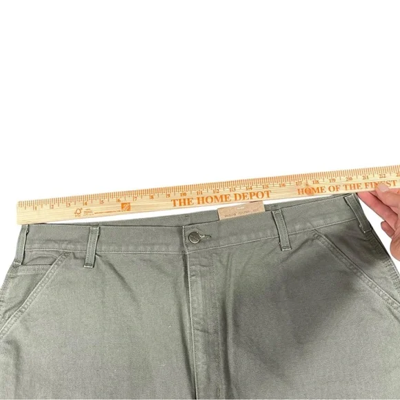 NWT Carhartt Men’s Green Duck Work Dungaree Pants B11 MOS Size 42x32 (41x32) - Picture 7 of 11